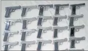  ?? HT PHOTO ?? A consignmen­t of weapons smuggled from Madhya Pradesh that was seized in Punjab recently.