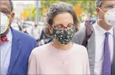  ?? John Minchillo / AP ?? Clare Bronfman arrives at federal court on Wednesday in Brooklyn. She was sentenced to more than six years in prison.