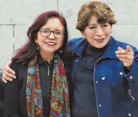  ?? ROBERTO HERNÁNDEZ ?? Leticia Ramírez y Delfina Gómez, en reunión de Consejo Nacional