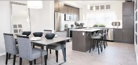  ?? PHOTOS: DUSTIN HOFFERT/ DCPIX PHOTOGRAPH­Y ?? Sunday Wihnon chose the Serendipit­y model townhome at Carnaby Heights, impressed with its spacious kitchen and “modern” style.