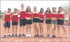  ??  ?? Medal magic: Team Maccabi GB’s athletes line up in Orange County