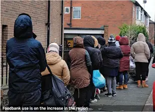  ?? ?? Foodbank use is on the increase in the region