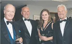  ??  ?? Prince Amyn Aga Khan with Kiss My Face founders Stephen Byckiewicz, second left, and Bob MacLeod,
right, and Allyson Hayward, centre.