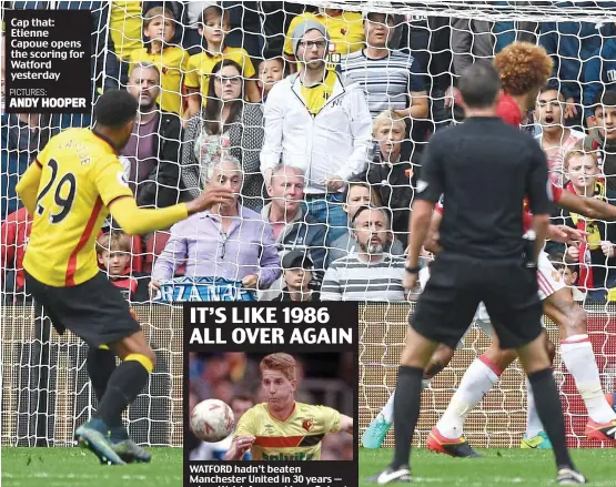  ??  ?? Cap that: Etienne Capoue opens the scoring for Watford yesterday