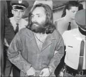  ?? Los Angeles Times/tns ?? Charles Manson is escorted to court in Los Angeles for a preliminar­y hearing Dec. 3, 1969.
