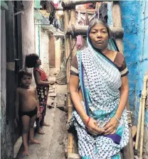  ?? PHOTOS: THOMSON REUTERS FOUNDATION ?? Dignity in adversity . . . Sushila Devi, who lost her son and husband in a water dispute, poses outside her oneroom shanty in Delhi.