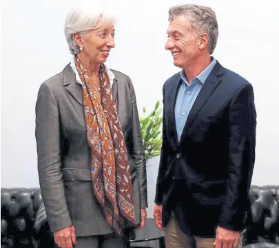  ?? Archivo ?? Lagarde y Macri volverán a estar frente a frente durante el fin de semana