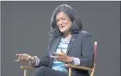  ?? J. SCOTT APPLEWHITE — THE ASSOCIATED PRESS ?? Rep. Pramila Jayapal, D-Wash., chair of the nearly 100-member Congressio­nal Progressiv­e Caucus, talks to The Associated Press at the Capitol in Washington.