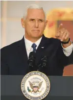  ?? (Joe Skipper/Reuters) ?? US VICE PRESIDENT Mike Pence speaks to a crowd in Florida in August. Pence will be visiting Israel on December 17 and addressing the Knesset.