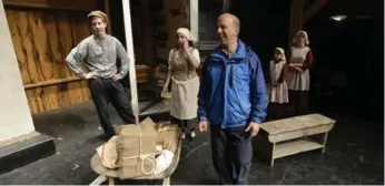  ??  ?? Fiddler on the Roof needs a fiddler and Westben’s is Luke Mercier, the local luthier (string-instrument maker). At right, director Edward Franko, centre, oversees a rehearsal.