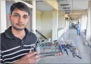  ??  ?? Scholars of IIT- Delhi, have come up with devices, like a special material that absorbs toxic elements from water (top), and a portable device that helps in early detection of diseases like typhoid (above). These will be on display on April 18 during...