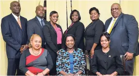  ??  ?? Current executive: (Standing from left) Winston Delahaye, vice-president, public relations; Uriel Walker, treasurer; Tracy-Ann Walsh, assistant secretary; Keisha Simpson, vice-president seminars; Tamar White, secretary; David Hall, district...