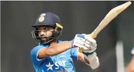  ??  ?? Ajinkya Rahane scored 91 runs from 83 runs as the captain of the India ‘A’ side that beat England by six wickets in Brabourne Stadium, Mumbai on Thursday