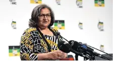  ?? ?? ANC deputy secretary-general Jessie Duarte speaking during a press briefing at the party’s Luthuli House headquarte­rs. | ITUMELENG ENGLISH African News Agency (ANA)