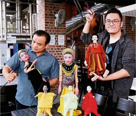  ??  ?? Producer Gan (right) will be presenting a puppet show called The Story Of Ah Loy at Urbanscape­s. Malaysia Puppetry Associatio­n co-founder Loy Chee Luen (left) served as an advisor for the show. — SHAARI CHEMAT/The Star