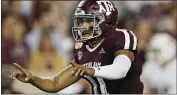  ?? ASSOCIATED PRESS FILE PHOTO ?? Texas A&M’s Kellen Mond (11) directs his team against Texas State during a 2019 game.