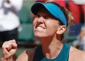  ??  ?? Halep’s reaction after reaching the French Open final