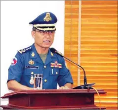  ?? FRESH NEWS ?? National Military Police Commander Sao Sokha claimed a new opposition ‘movement’ was a ‘terrorist’ organisati­on during the force’s yearend meeting yesterday.