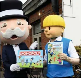 ?? ?? Jommeke en Mr. Monopoly hebben samengewer­kt om een nieuwe speeldoos op de markt te brengen.