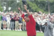  ?? ?? Tiger Woods, aged 21, became the youngest golfer to win the Masters on this day in 1997