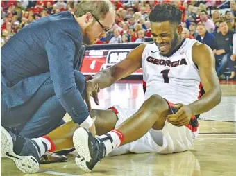  ?? THE ASSOCIATED PRESS ?? Georgia forward Yante Maten, pictured, hasn’t played since injuring his right knee on Feb. 11 early in a home game against Kentucky. He could return to the court today as the Bulldogs open their time at the SEC tournament with a second-round matchup...