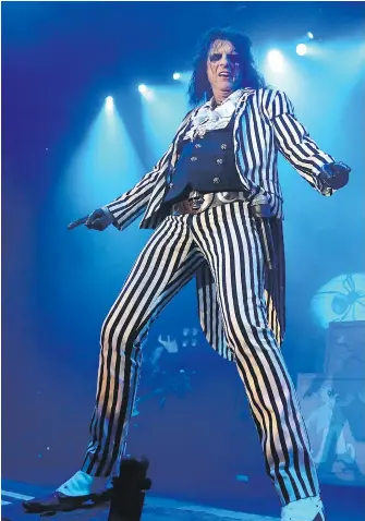  ??  ?? Shock-rock legend Alice Cooper ends a 29-year concert drought in Greater Victoria with a performanc­e at The Q Centre in Colwood on Tuesday night. Cooper, 68, made waves during the 1970s with a show that staged beheadings, blood and bondage, all done...
