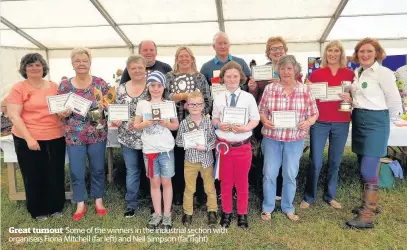  ??  ?? Great turnout Some of the winners in the industrial section with organisers Fiona Mitchell (far left) and Nell Simpson (far right)