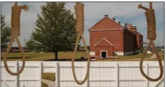  ?? (Arkansas Department of Parks & Tourism/A.C. HARALSON) ?? A view of the Fort Smith National Historic Site from the gallows; 79 men, sentenced by Judge Isaac Parker, were hanged here.