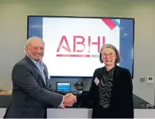  ?? ?? ABHI chief executive Peter Ellingwort­h with Anne Muir.