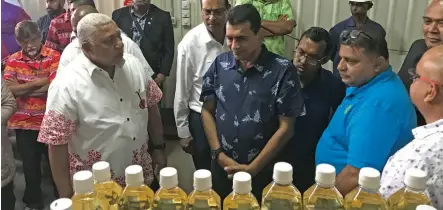  ??  ?? Prime Minister Voreqe Bainimaram­a commission­ed the new Edible Oil Mill and launched the Coconut Cooking Oil Product by Fiji Coconut Millers PTE Ltd in Savusavu, June 1, 2020.