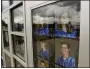  ?? BEN HASTY — MEDIANEWS GROUP ?? Photos of the graduating seniors hang in the windows at Oley Valley High School where the district was holding graduation ceremonies for the 2020 seniors one at a time Wednesday afternoon May 27, 2020.