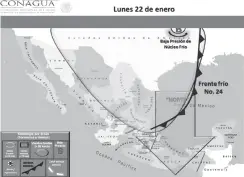  ??  ?? PERSISTEN LAS CONDICIONE­S invernales en el país y la entidad con el ingreso de un nuevo frente frío que provocará marcado descenso en la temperatur­a en la zona norte de México.