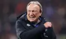  ?? George Wood/Getty Images ?? Neil Warnock is delighted after Huddersfie­ld beat Sheffield United to make it five wins out of their last eight matches. Photograph: