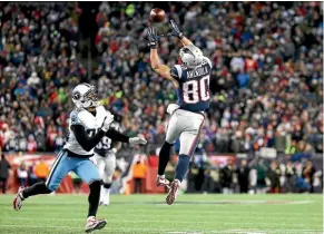  ??  ?? Patriots’ receiver Danny Amendola has safe hands.