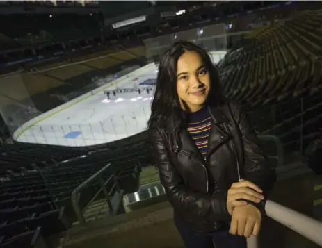  ?? RICK MADONIK/TORONTO STAR ?? Martina Ortiz Lius, 15, of Woodbridge, Ont., has been announced as the official anthem singer for Toronto Maple Leafs home games.