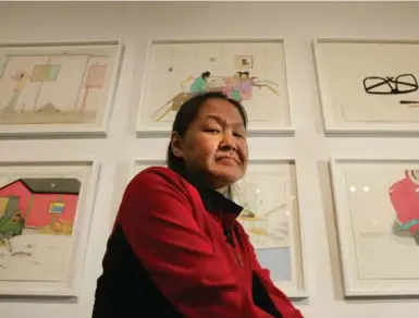  ?? BERNARD WEIL/TORONTO STAR ?? Inuit artist Annie Pootoogook died tragically in late September. Unlike mainstream, idealized depictions of northern Canada, her paintings often showed the crushing poverty northern families face and its devastatin­g effects on their well-being.