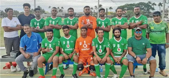  ?? Photo: Nadi Football Associatio­n ?? Nadi Futsal players and officials at the Lautoka Multi-purpose court on August 1, 2020 .