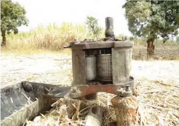  ??  ?? Sugarcane juice machine at Ungwar Najaki in Danja area of Katsina State