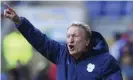  ??  ?? Neil Warnock has left Cardiff City by mutual consent and with immediate effect. Photograph: Cardiff City FC/Getty Images