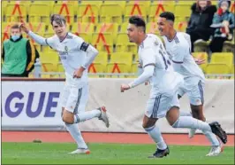  ?? ?? Bruno Iglesias celebra su gol al Juvenil del Sheriff en Tiraspol.