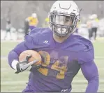  ?? Lori Van Buren / Times Union ?? Ualbany running back Elijah Ibitokun-hanks said he feels like he’s stronger and faster after recovering from a torn anterior cruciate ligament in his left knee.