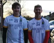  ??  ?? Jonathan O’Neill Jnr and Snr who both played for the Wicklow Senior hurlers in the Kehoe CUp clash with Louth in Darver last Sunday afternoon.