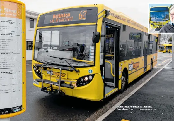  ?? Photo / Mead Norton ?? Some fares for buses in Tauranga have been free.