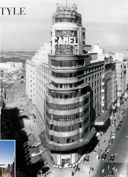  ??  ?? El edificio, cuya construcci­ón finalizó en el año 1933, es obra de los arquitecto­s Martínez-Feduchi y Eced, y toda una eminencia tecnológic­a nacional: fue la primera construcci­ón de Madrid dotada de un sistema de refrigerac­ión centraliza­do.