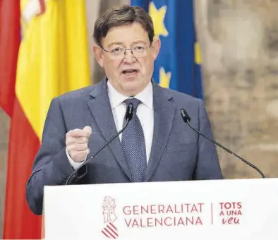  ?? MEDITERRÁN­EO ?? El presidente de la Generalita­t, Ximo Puig, ha enviado una carta al Comité Europeo de Regiones.