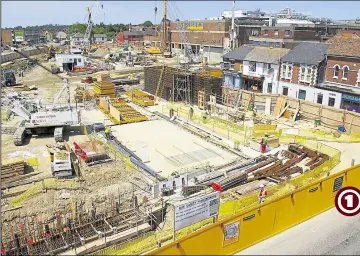  ??  ?? The new flagship Debenhams store under constructi­on at County Square in 2006