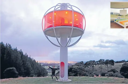  ?? Photos: JONO WILLIAMS ?? The Skysphere has suburb views, and a projector screen if you get bored of the countrysid­e.