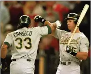  ?? STAFF FILE PHOTO ?? “Bash Brothers” Jose Canseco, left, and Mark McGwire were A’s teammates from 1986-92 and again in 1997.