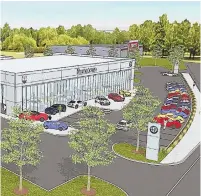  ?? ARTIST RENDERING COURTESY OF NORR ?? RIDING IN: Fiat Chrysler has acquired 1650 Soldiers Field Road and plans to build a new car dealership there.