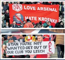  ??  ?? HERE WE GO AGAIN: A new wave of fan protests is now expected after the bitter end to the Arsene Wenger era